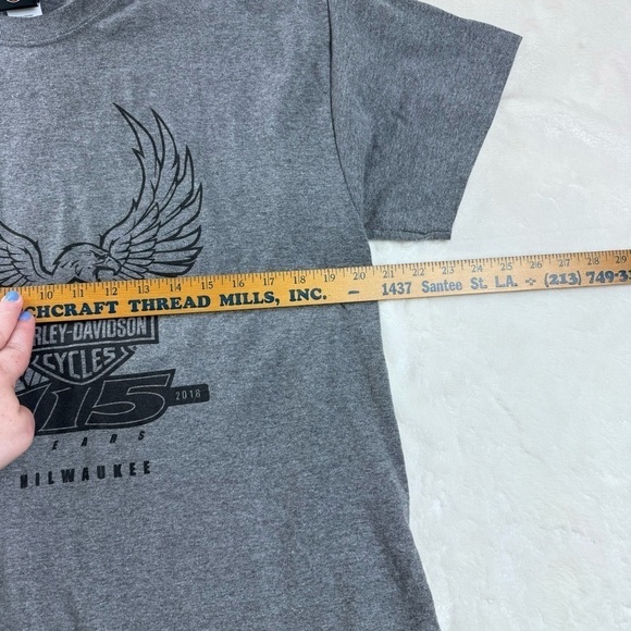 Harley-Davidson Tee Shirt Gray Large Unisex 115 years Anniversary - Picture 7 of 11